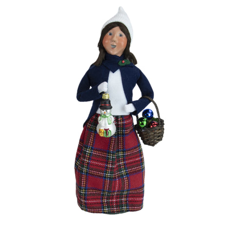 Byers Choice: Woman With Snowman Ornament