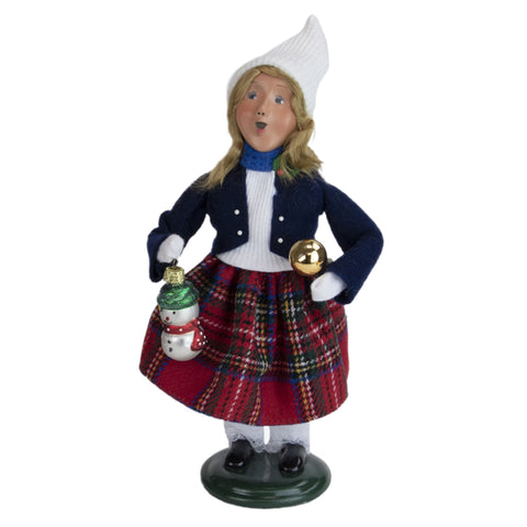 Byers Choice: Girl With Snowman Ornament