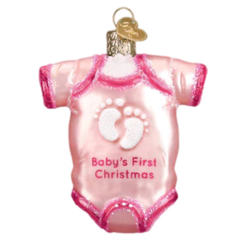 Baby's 1st Christmas Onesie Ornament: Girl