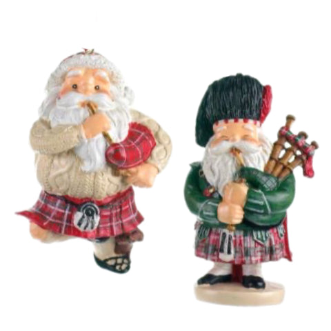 Assorted Scottish Santa Ornament, INDIVIDUALLY SOLD