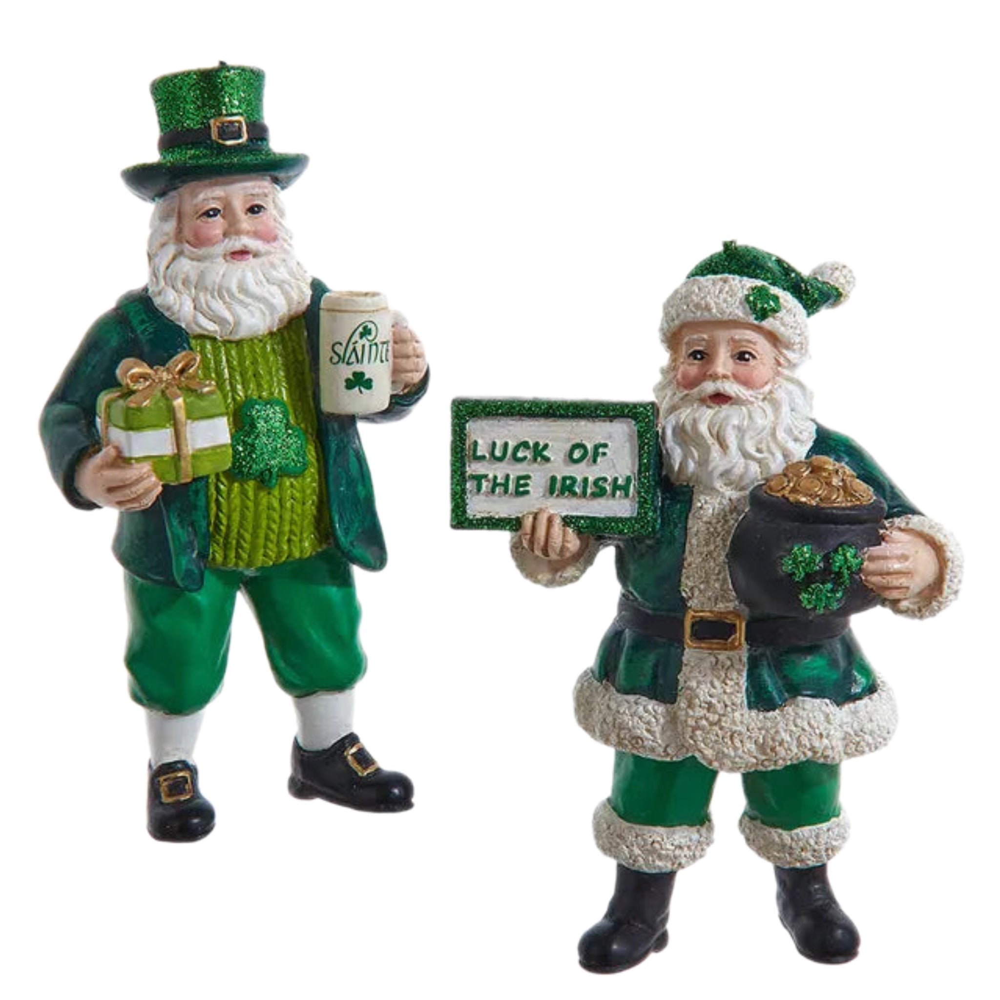 Assorted Irish Santa Ornament, INDIVIDUALLY SOLD