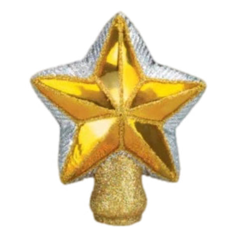 4" Non Lit Small Gold Star Tree Topper