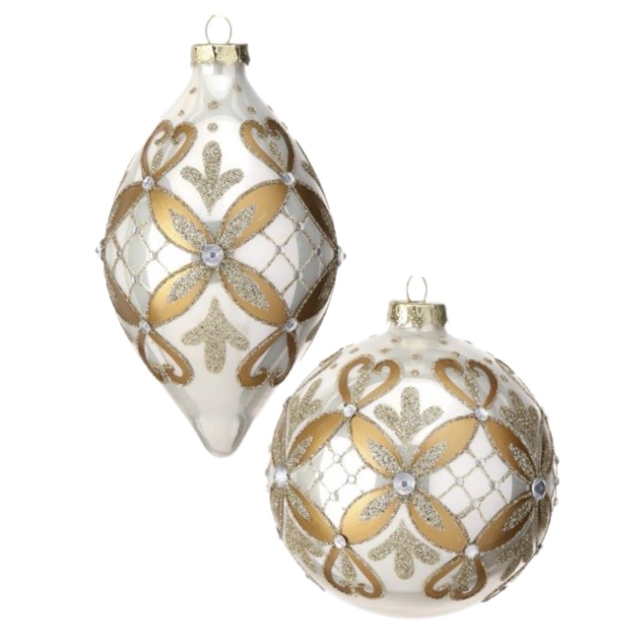 Assorted White And Gold Floral Ball, INDIVIDUALLY SOLD