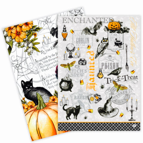 Assorted Michel Design Works Tea Towel: Trick Or Treat, INDIVIDUALLY SOLD