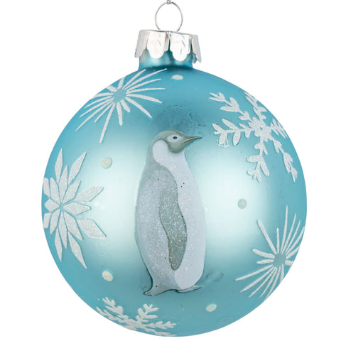 Penguin On Light Blue Ball