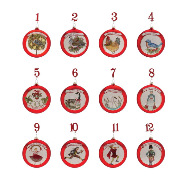 12 Days Of Christmas Ball Boxed, Set of 12