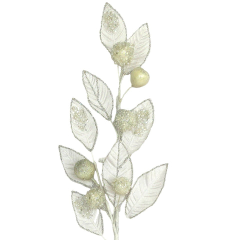 Ivory Berry Leaf Spray