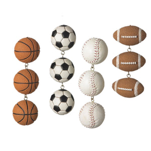 Assorted Sport Ball Dangle Ornament, INDIVIDUALLY SOLD