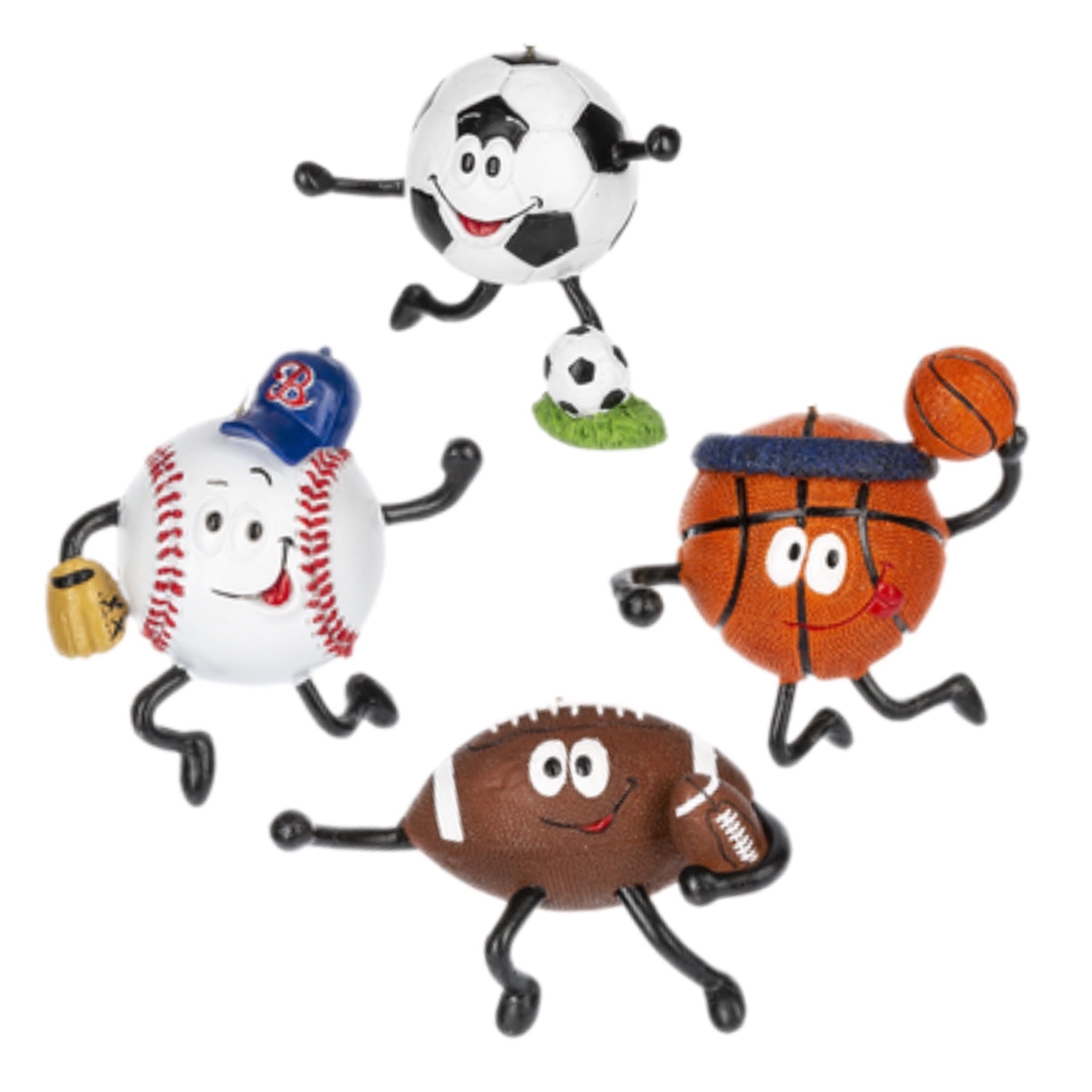 Assorted Sport Ball With Legs Ornament, INDIVIDUALLY SOLD