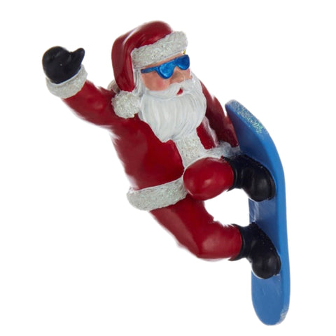 Santa Snowboarder Ornament