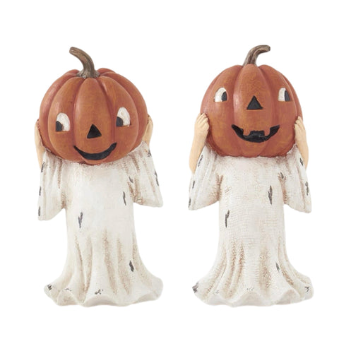 Assorted Pumpkin Head Ghost Figurine, INDIVIDUALLY SOLD