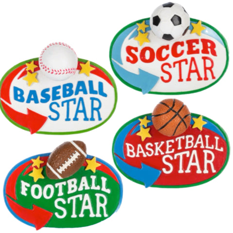 Assorted Sports Star Ornament, INDIVIDUALLY SOLD