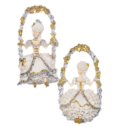 Assorted Lady On Flower Swing Ornament, INDIVIDUALLY SOLD