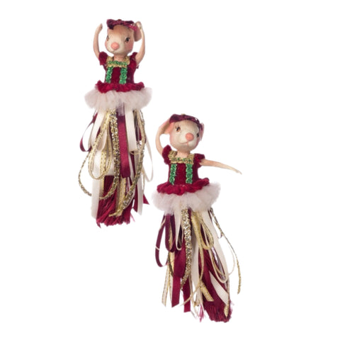 Assorted Mouse Ballerina Tassel Ornament, INDIVIDUALLY SOLD