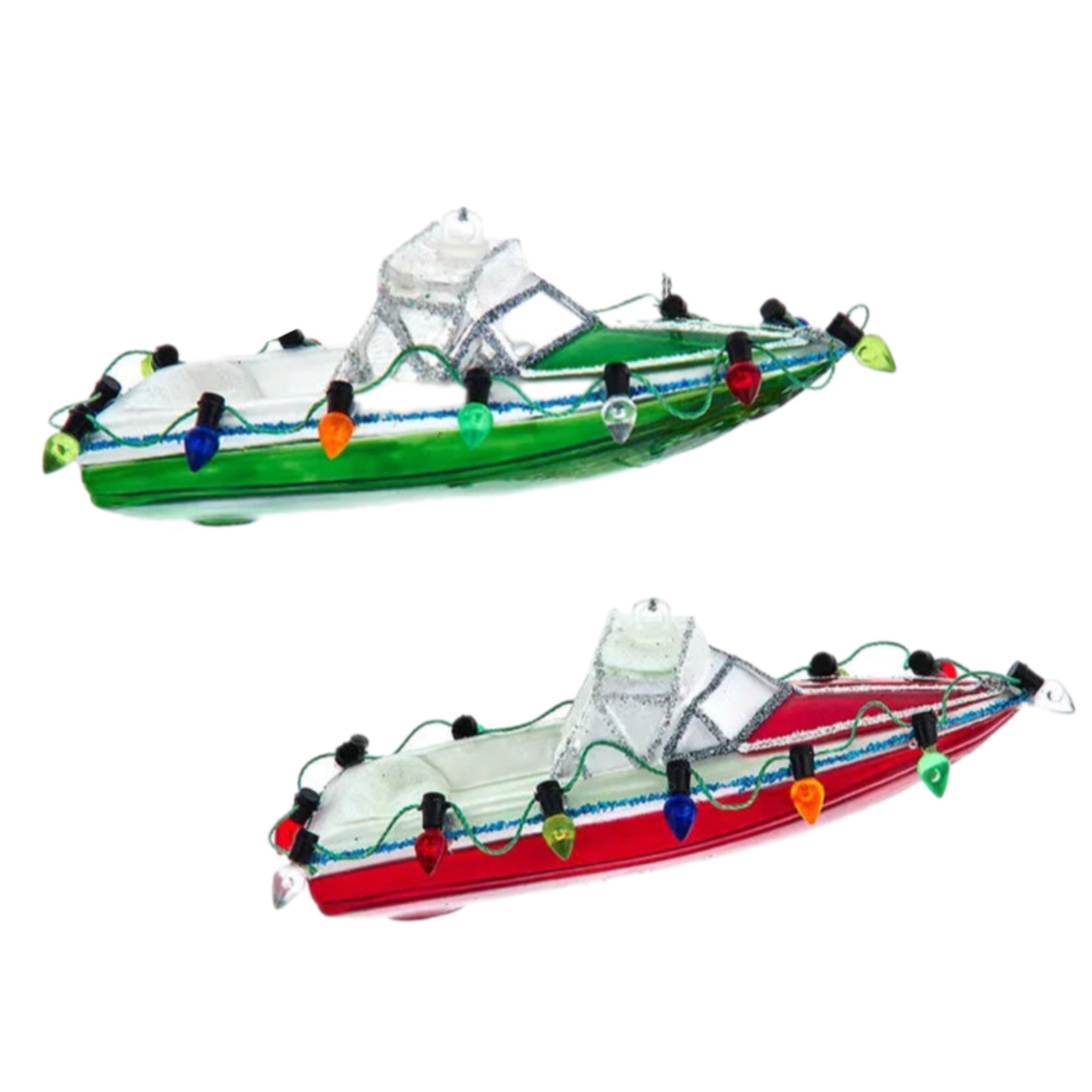 Assorted Speedboat With Lights Ornament, INDIVIDUALLY SOLD