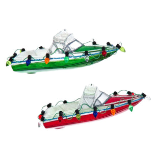 Assorted Speedboat With Lights Ornament, INDIVIDUALLY SOLD