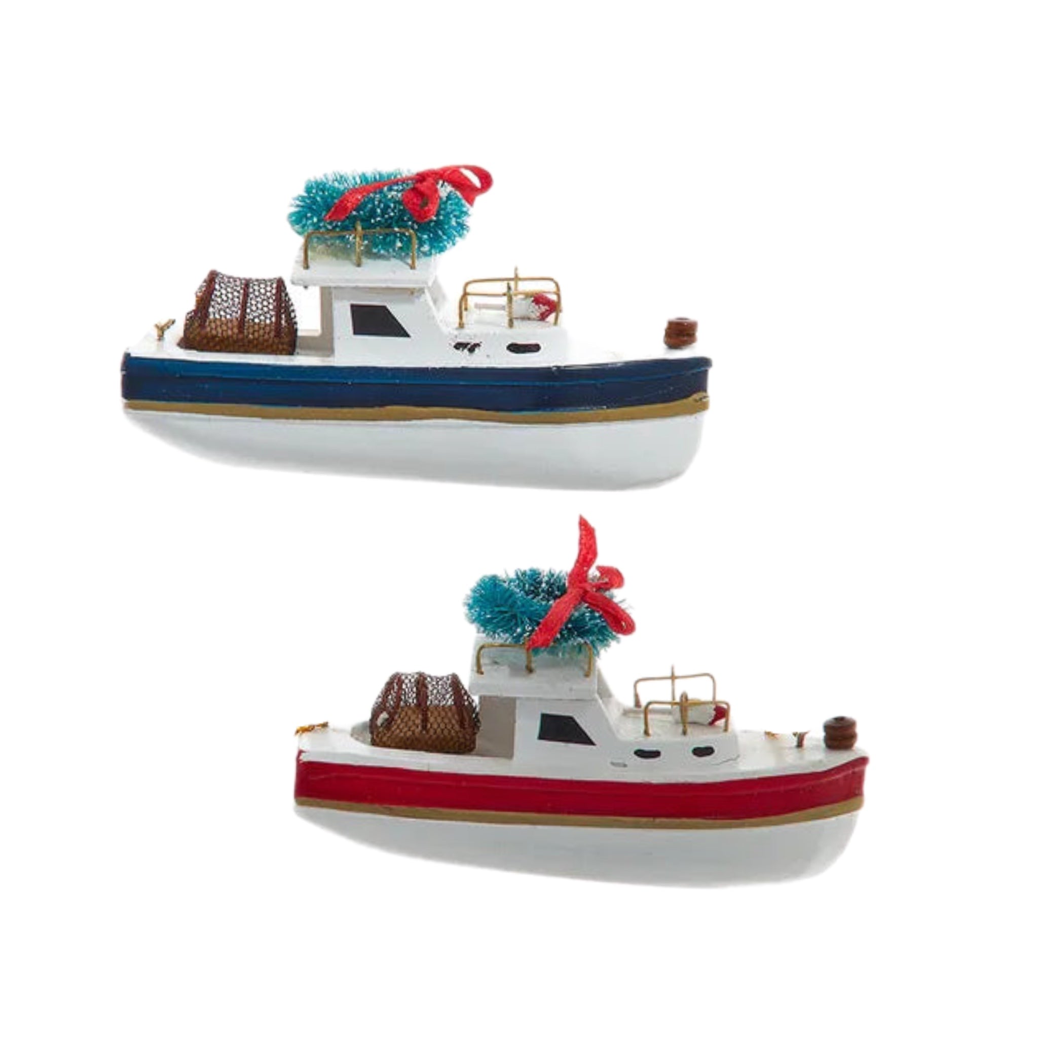 Assorted Lobster Boat Ornament, INDIVIDUALLY SOLD