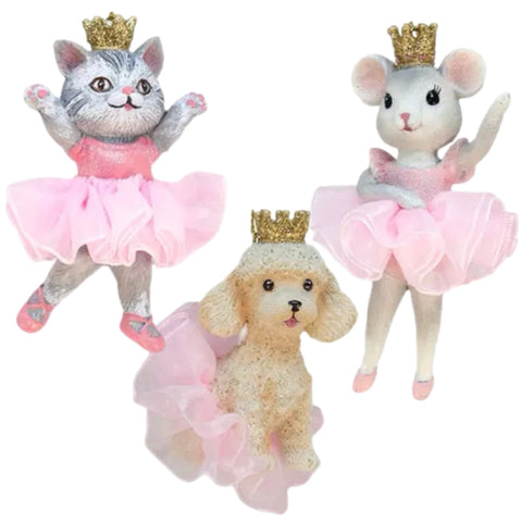 Assorted Animal Ballerina Ornament, INDIVIDUALLY SOLD