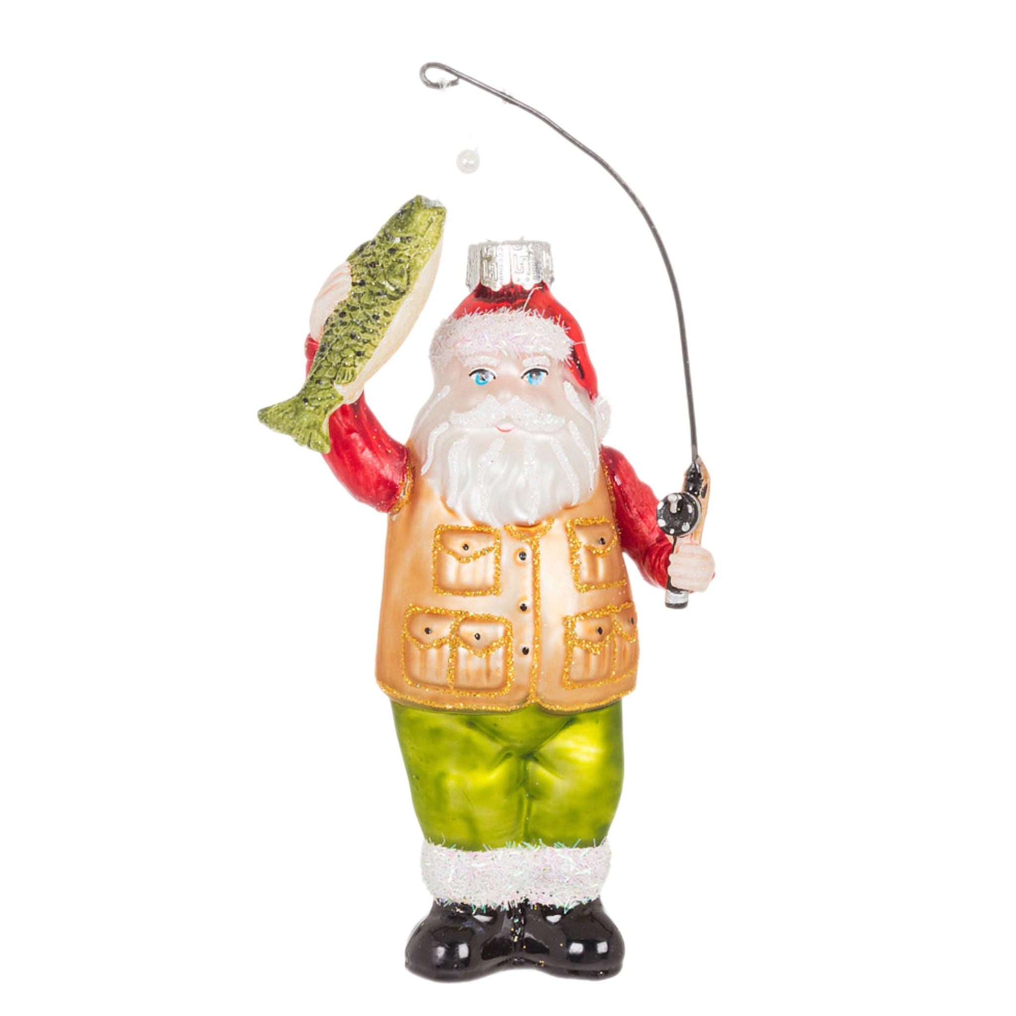 Santa Fisherman Ornament