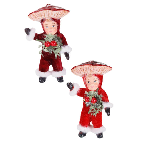 Assorted Boy In Mushroom Hat Ornament, INDIVIDUALLY SOLD