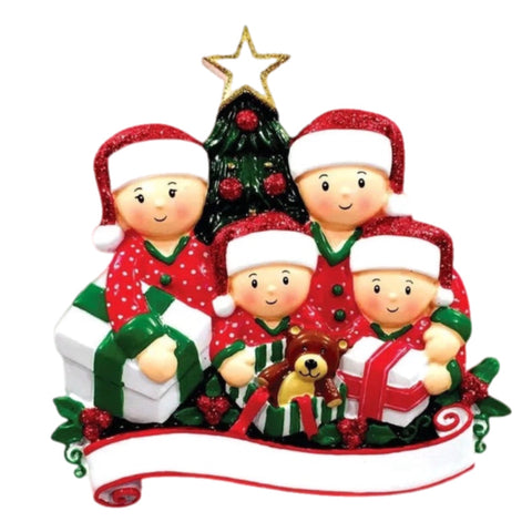 Christmas Morning Family Of 4 Ornament