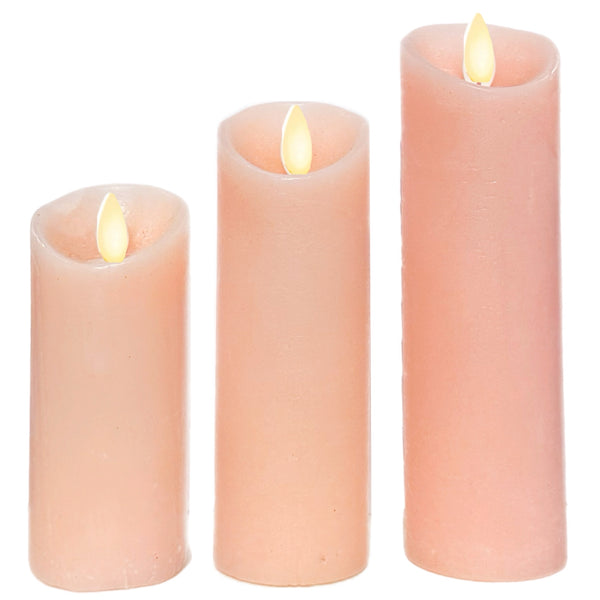 Assorted Slim Pillar Flameless Candle: Pink, INDIVIDUALLY SOLD