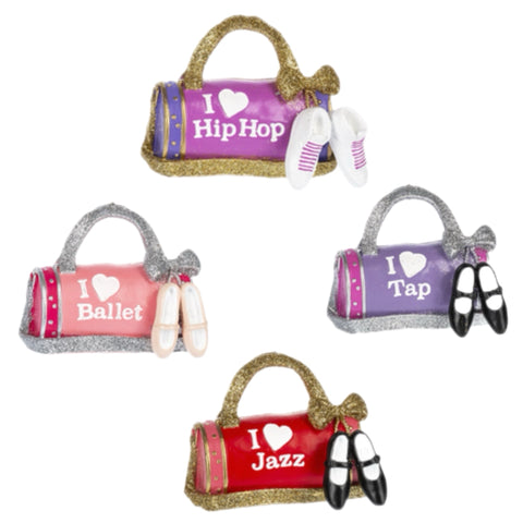 Assorted Dance Duffle Bag Ornament, INDIVIDUALLY SOLD