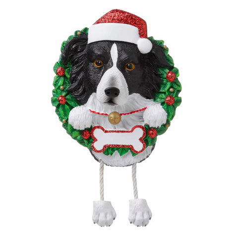 Dog In Wreath: Border Collie