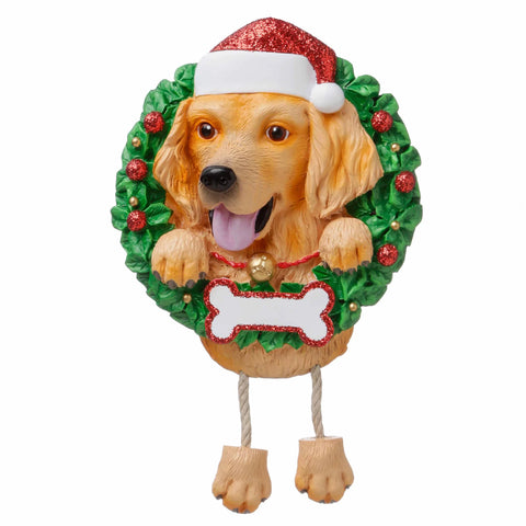 Dog In Wreath: Golden Retriever