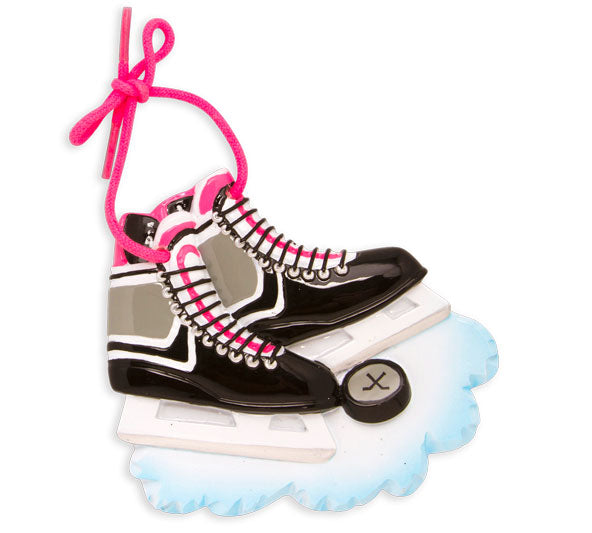 Hockey Skates With Pink Laces Ornament