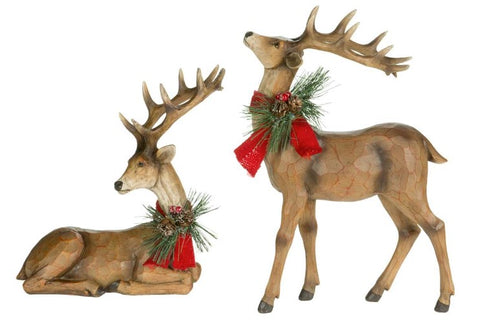 Assorted Reindeer With Bow Figurine, INDIVIDUALLY SOLD