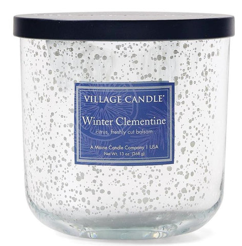 Village Candle: Winter Clementine Mercury Glass Tumbler