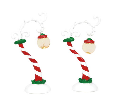 Grinch Village: Grinch Streetlights Set Of 2, Available August 2024