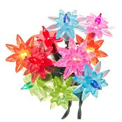 12.5' Multicolor Flower Lights, Set Of 20