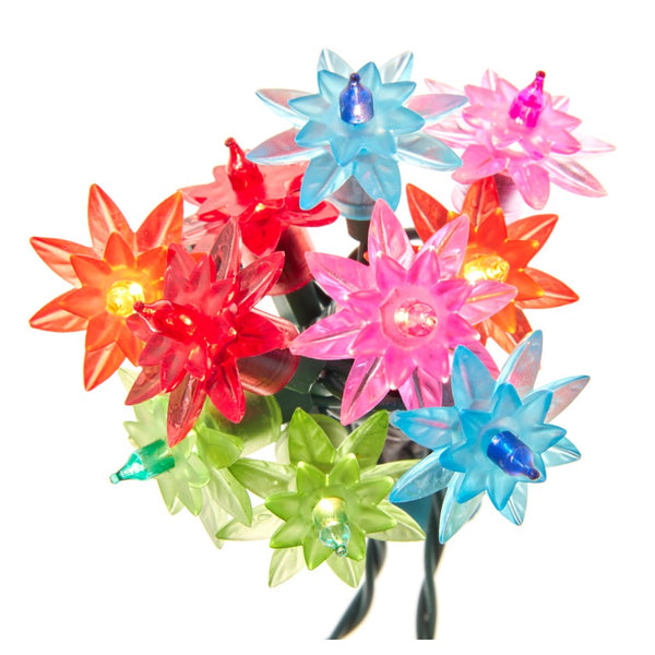 12.5' Multicolor Flower Lights, Set Of 20