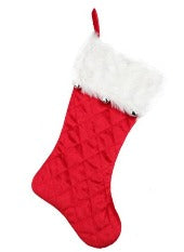 20" Red Faux Fur And Bells Stocking