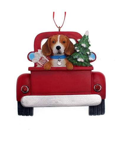 Dog In Truck: Beagle