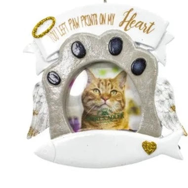 Cat Paw Print Memorial Frame Ornament