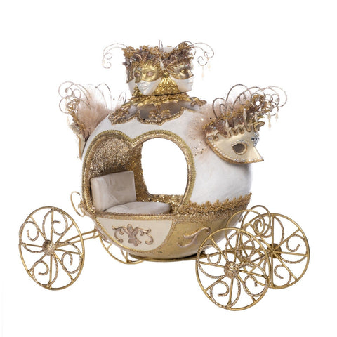Cream And Gold Carriage Figurine