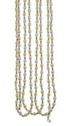 9' Ivory And Gold Beaded Garland