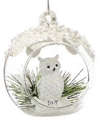Glass Diorama Owl Ornament