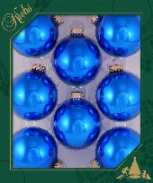 Glass Ball Boxed, Set Of 8 - Blue
