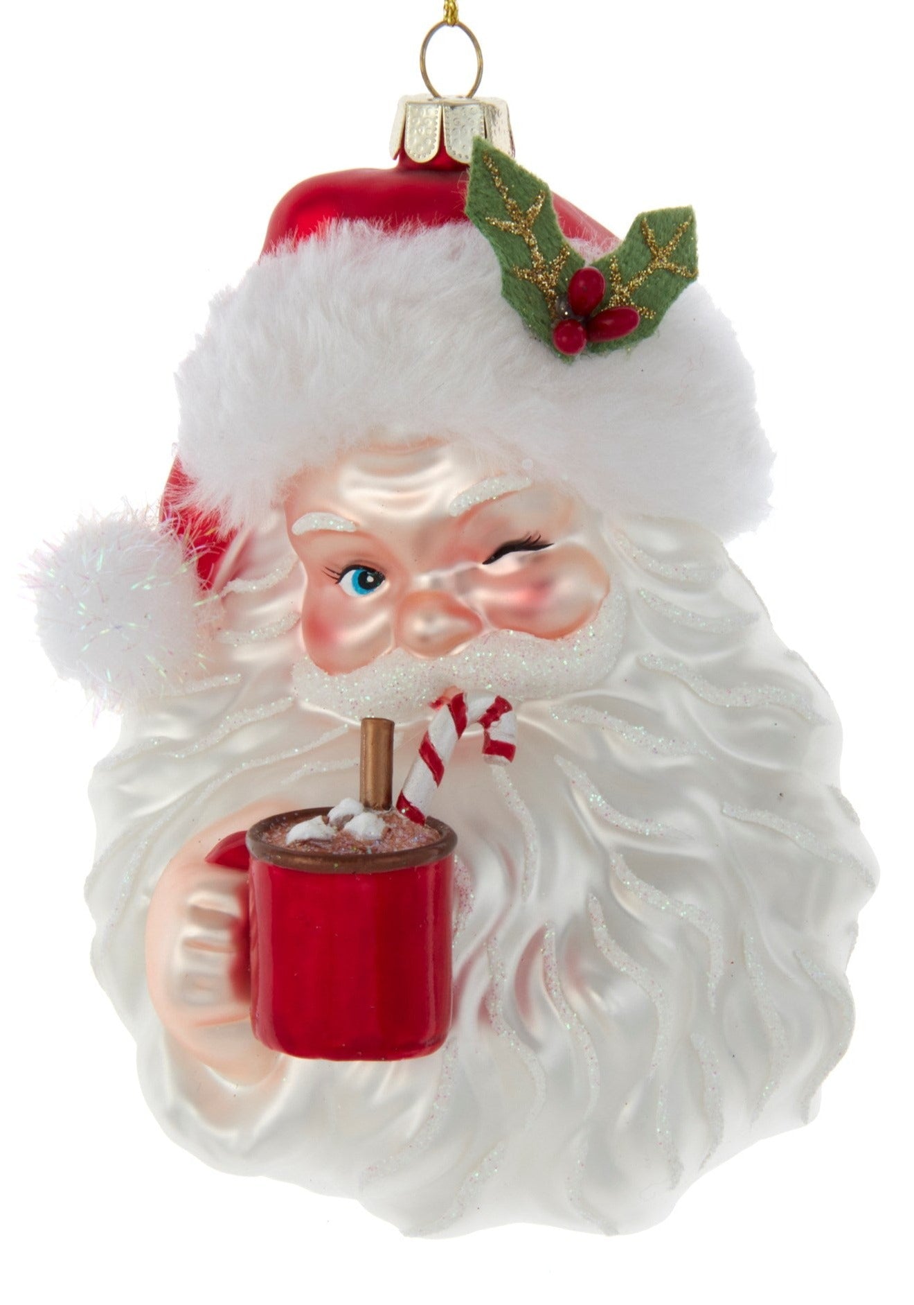 Santa With Hot Cocoa Mug Ornament