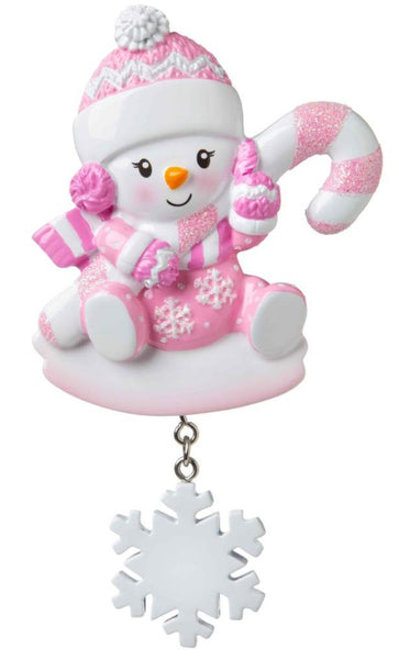 Snowbaby With Candy Cane Ornament