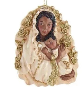 African Madonna With Child Ornament