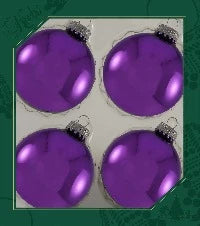 Glass Ball Boxed, Set Of 4 - Purple