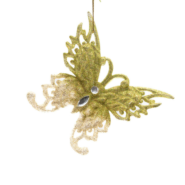 Gold Glitter Butterfly Ornament