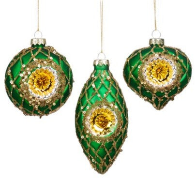 Assorted Green And Gold Reflector Ball, INDIVIDUALLY SOLD