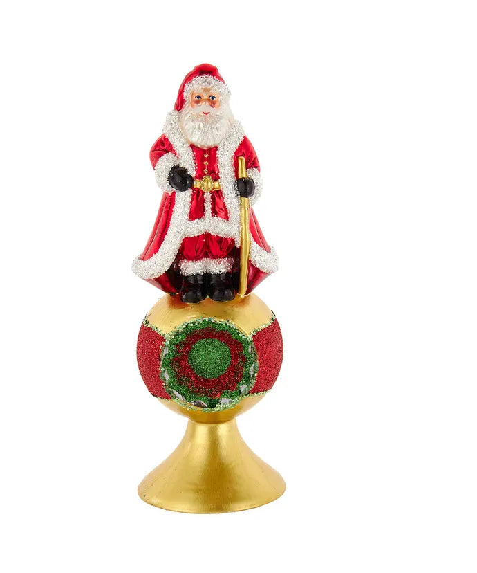 8.75" Red And Green Santa Finial Tree Topper