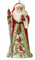Santa With Cardinal Ornament